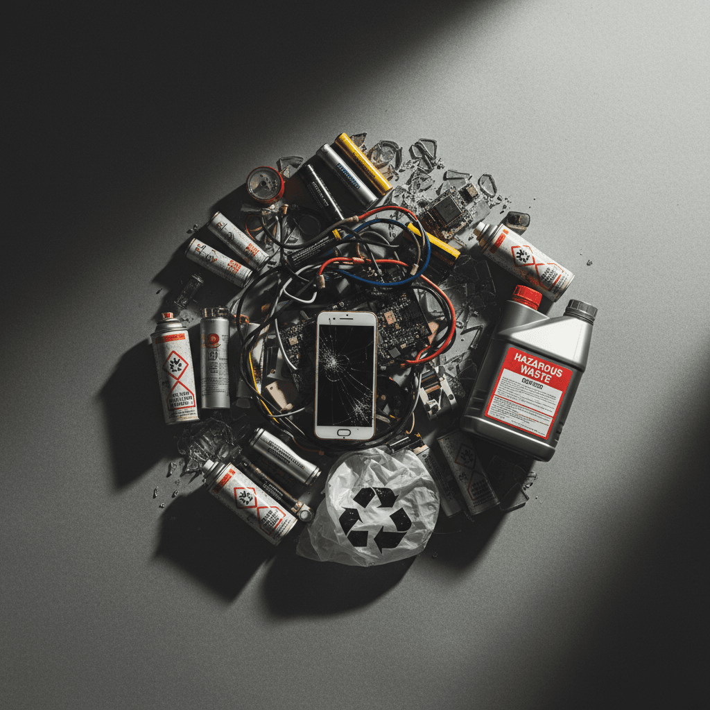 Examples of prohibited materials that cannot be recycled